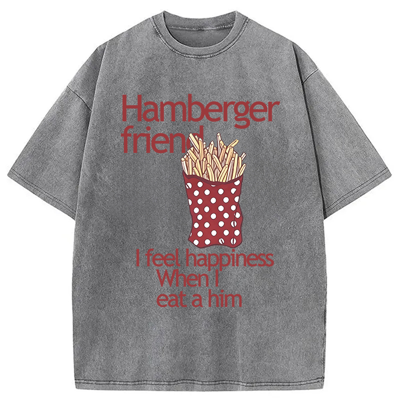 Modecanvas Hamberger Friend DTG Printing Washed T-Shirt
