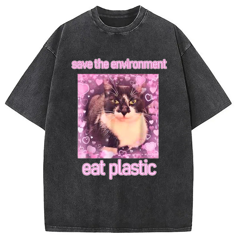 Modecanvas Save The Environment Washed T-Shirt