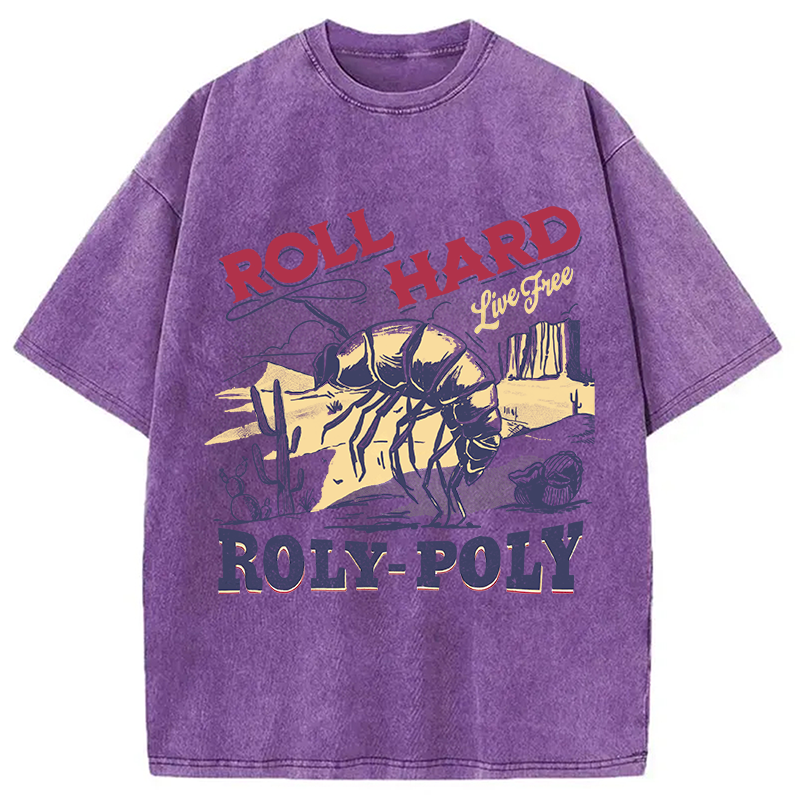 Modecanvas Roly Poly Cowboy Western DTG Printing Washed T-Shirt