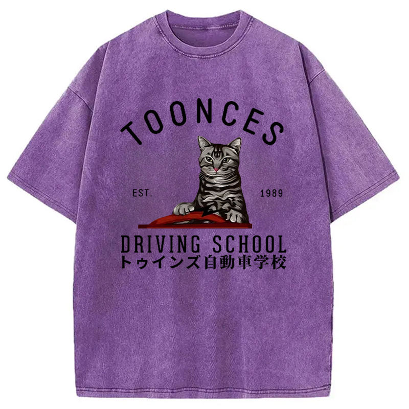 Modecanvas Toonces Driving School Washed T-Shirt