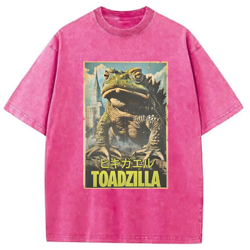 Modecanvas Vintage Funny Frog Washed T-Shirt