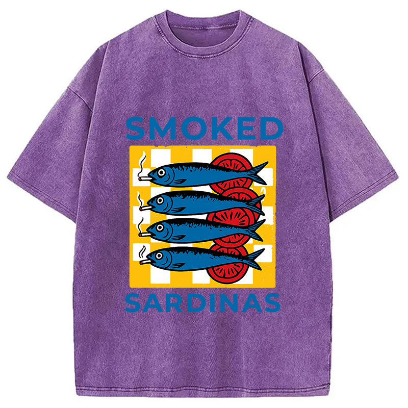 Modecanvas Smoked Sprats Ocean Washed T-Shirt