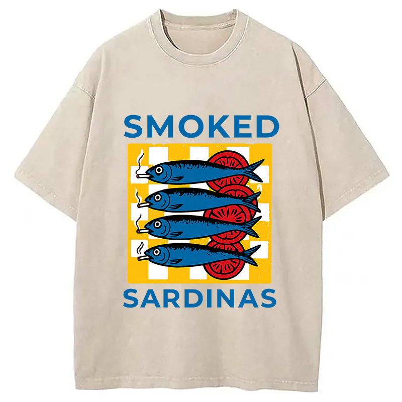 Modecanvas Smoked Sprats Ocean Washed T-Shirt