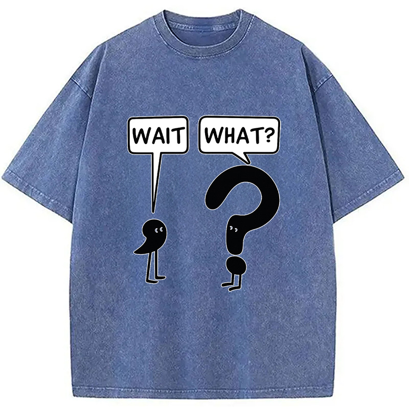 Modecanvas Wait, What? Washed T-Shirt