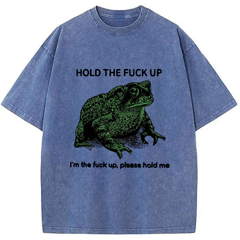 Modecanvas Funny Frog Meme Washed T-Shirt