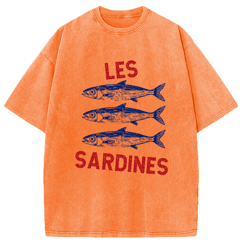 Modecanvas Sardine Tinned Fish French Washed T-Shirt