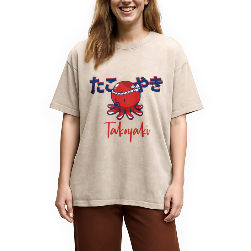 Modecanvas Japanese Traditional Takoyaki Washed T-Shirt