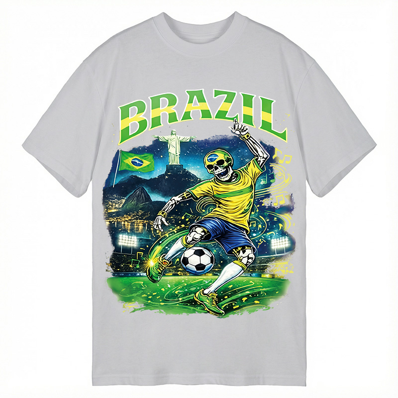 Modecanvas Brazil Soccer Vintage DTG Printing Classic T-Shirt-modecanvas