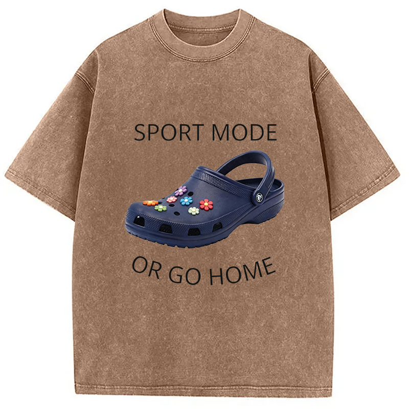 Modecanvas Sport Mode Or Go Home DTG Printing Washed T-Shirt
