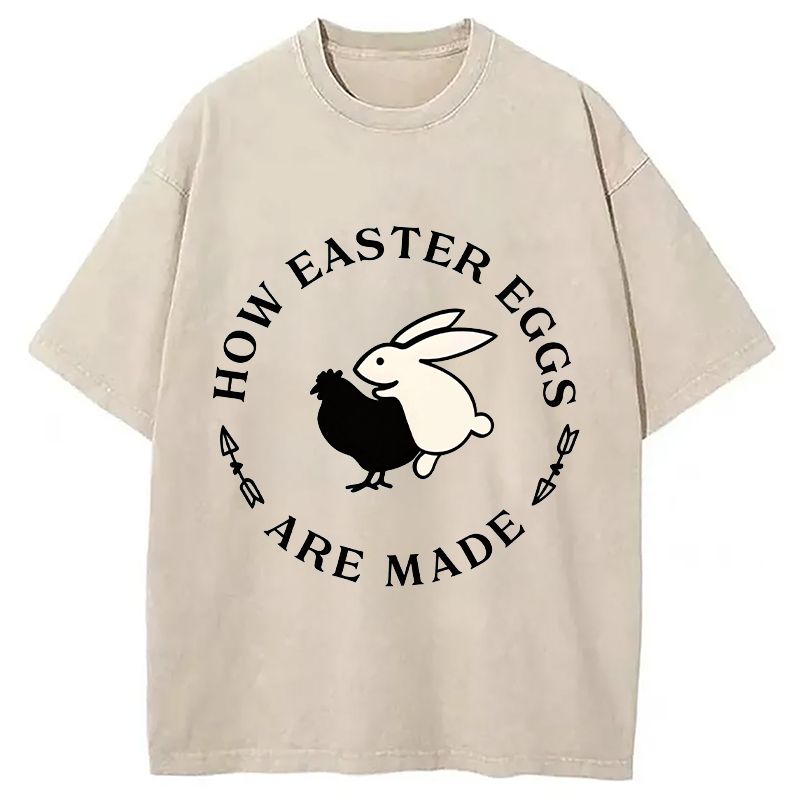 Modecanvas Bold Funny Easter Bunny DTG Printing Washed T-Shirt