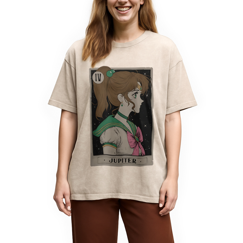 Modecanvas Jupiter Tarot Card Washed T-Shirt