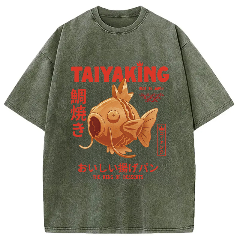 Modecanvas Thick Fish Roll DTG Printing Washed T-Shirt