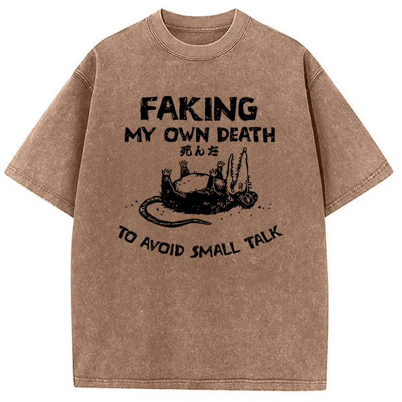 Modecanvas Faking My Own Death Washed T-Shirt