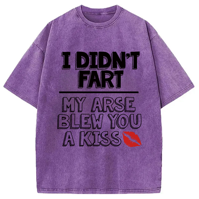 Modecanvas I Didn't Fart Funny Slogan DTG Printing Washed T-Shirt