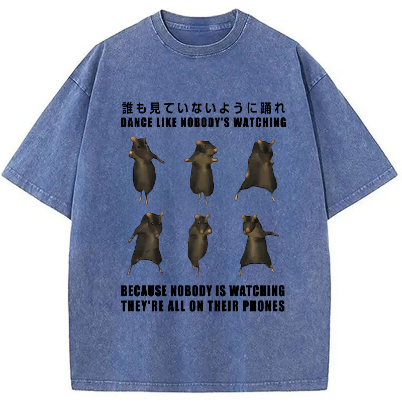 Modecanvas Mouse Entertaining Himself Washed T-Shirt