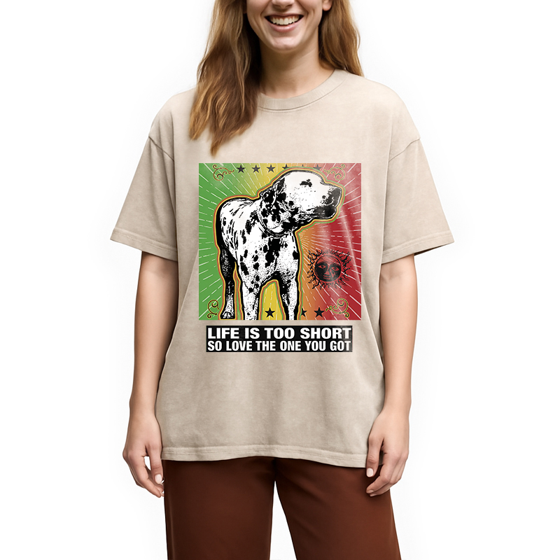 Modecanvas Life Is Too Short So Love The One You Got DTG Printing Washed T-Shirt