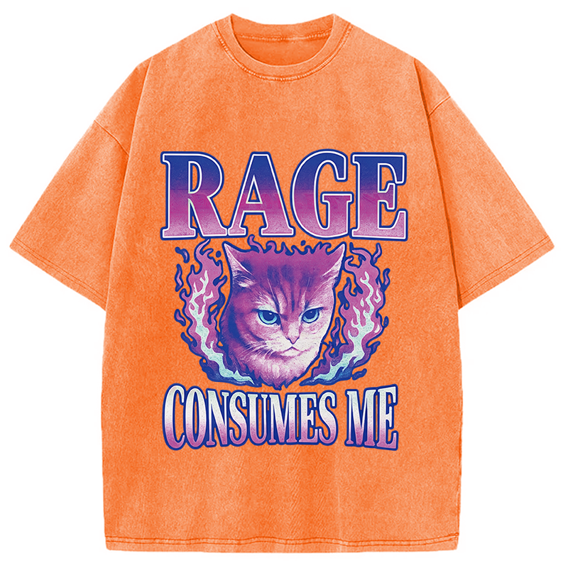 Modecanvas Rage Consumes Me DTG Printing Washed T-Shirt