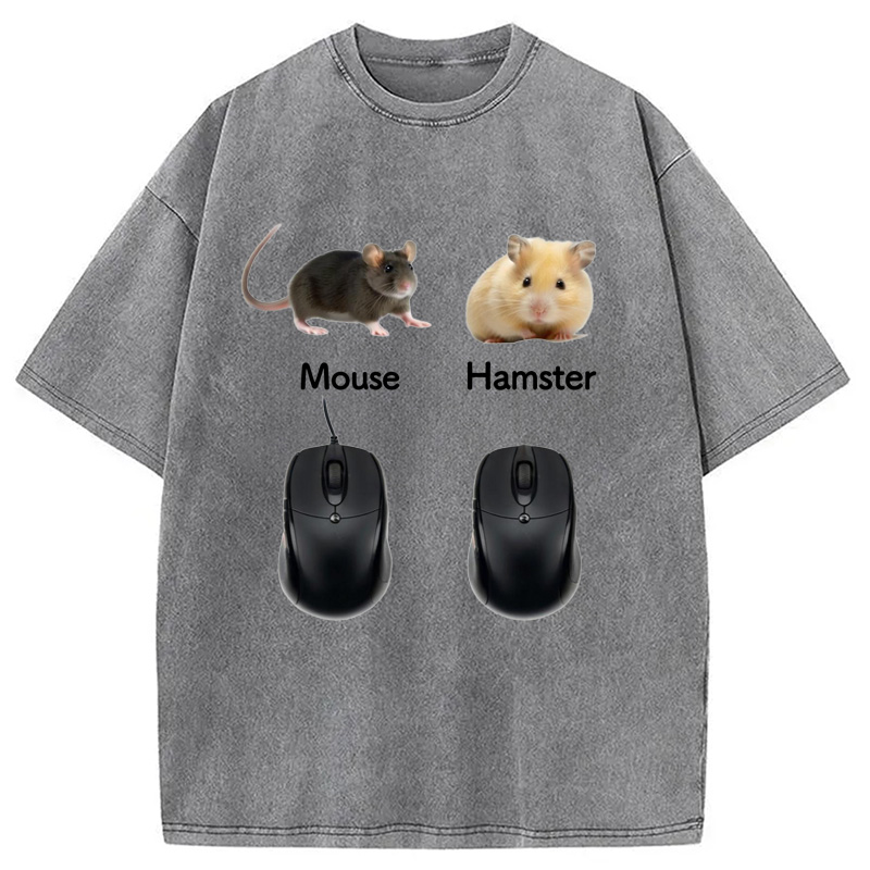 Modecanvas Mouse Hamster Meme Washed T-Shirt