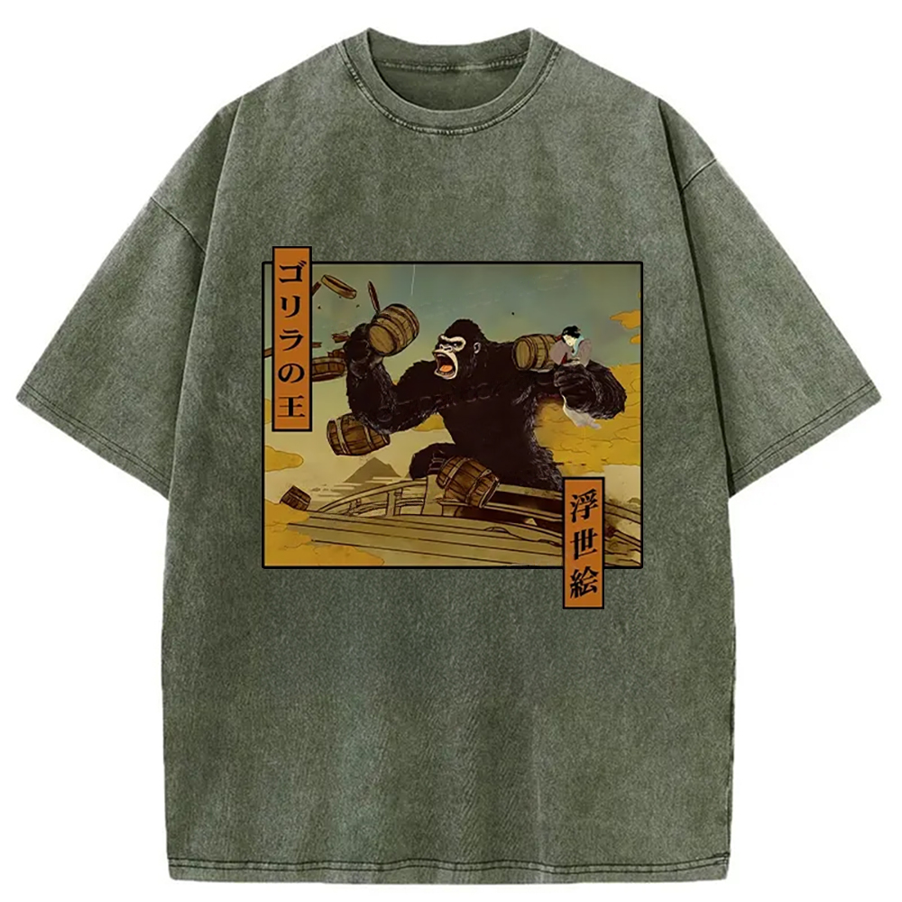 Modecanvas The Gorilla King Japanese Washed T-Shirt
