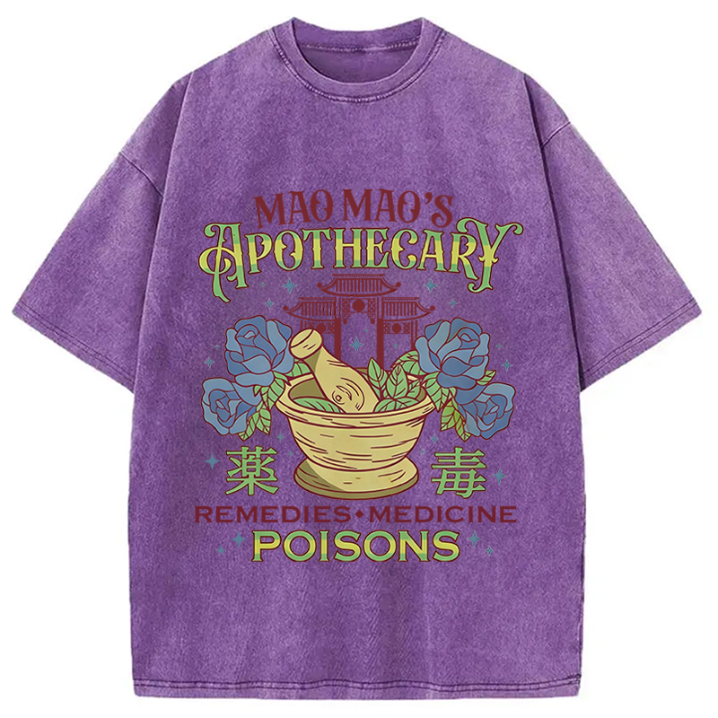 Modecanvas Apothecary Poisons DTG Printing Washed T-Shirt