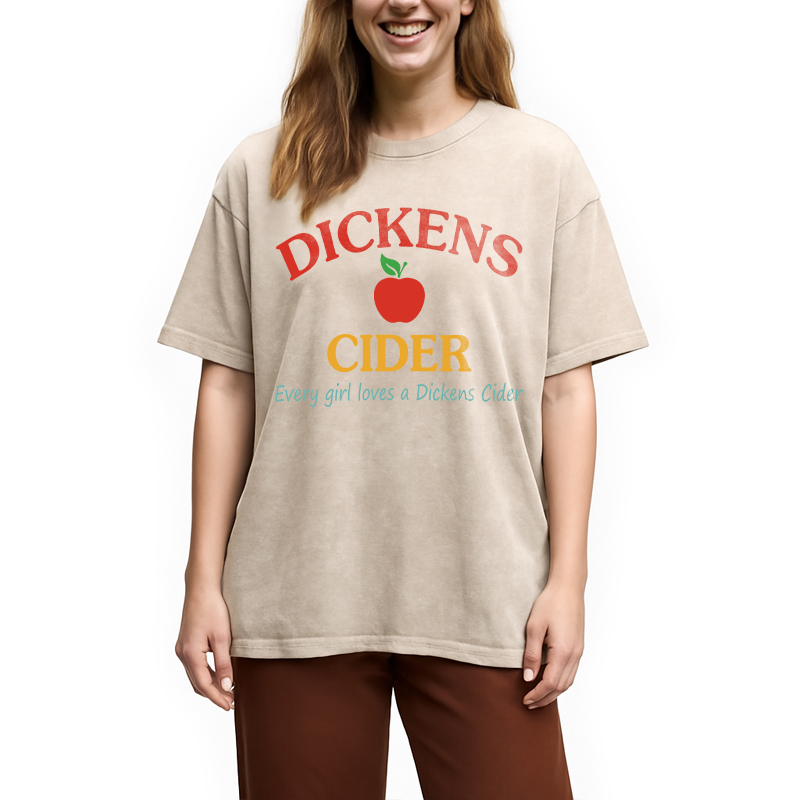 Modecanvas Dickens Cider DTG Printing Washed T-Shirt