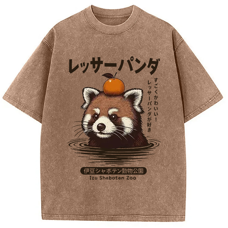 Modecanvas Cute Red Panda Washed T-Shirt