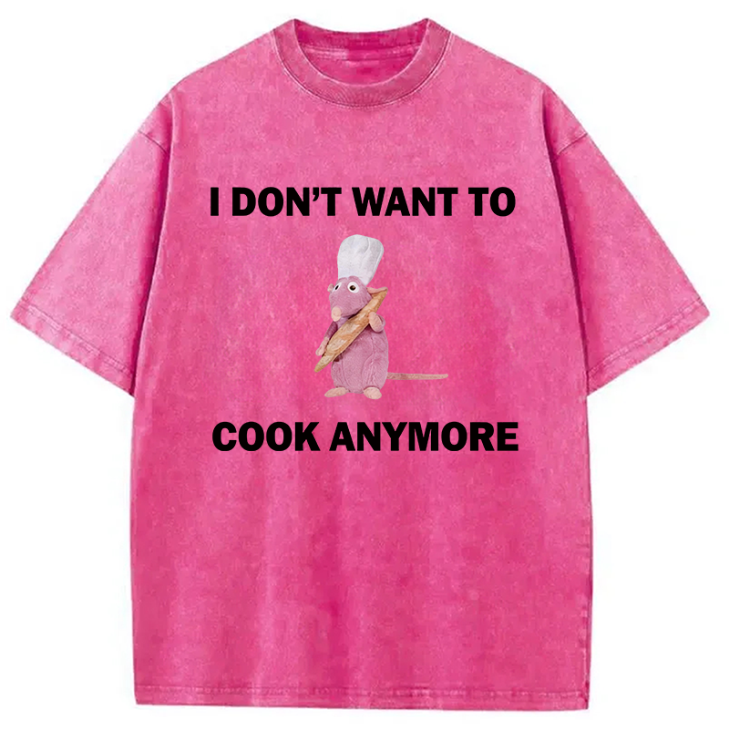 Modecanvas Funny Cooking Meme DTG Printing Washed T-Shirt