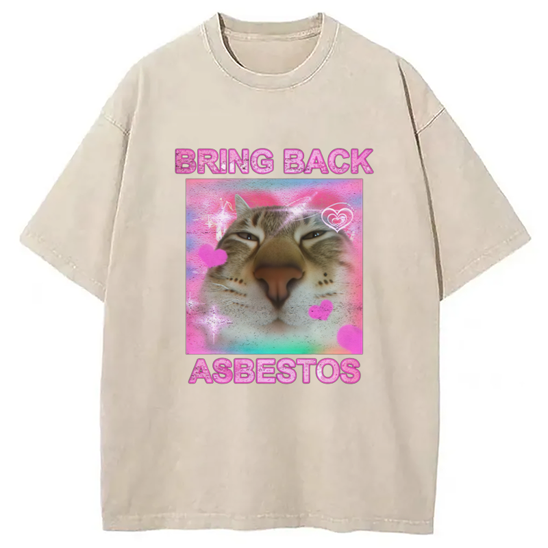 Modecanvas Bring Back Asbestos Washed T-Shirt-modecanvas
