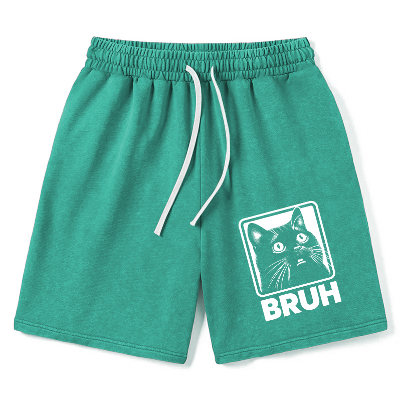 Modecanvas BRUH Cat Washed Short