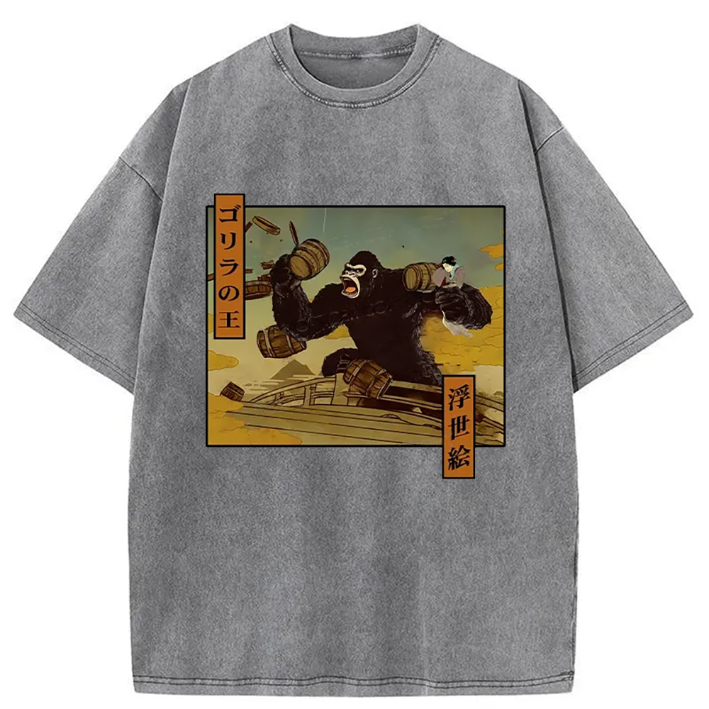 Modecanvas The Gorilla King Japanese Washed T-Shirt