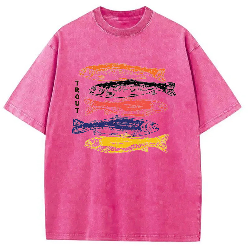 Modecanvas Japanese Trout Fish Washed T-Shirt
