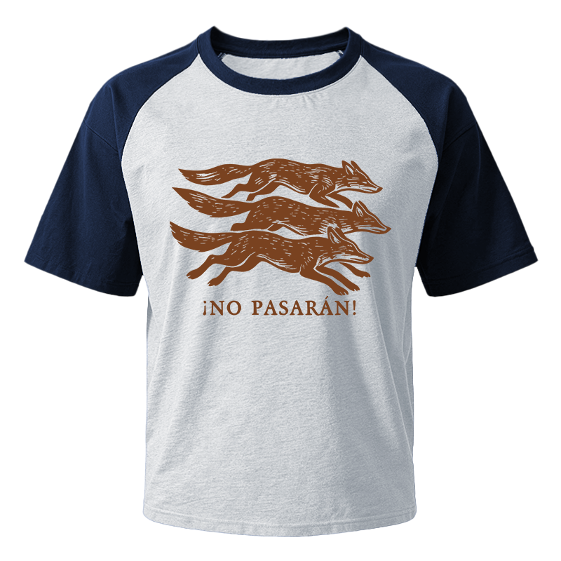 Modecanvas No Pasaran! Anti-Fascist Fox Raglan T-Shirt
