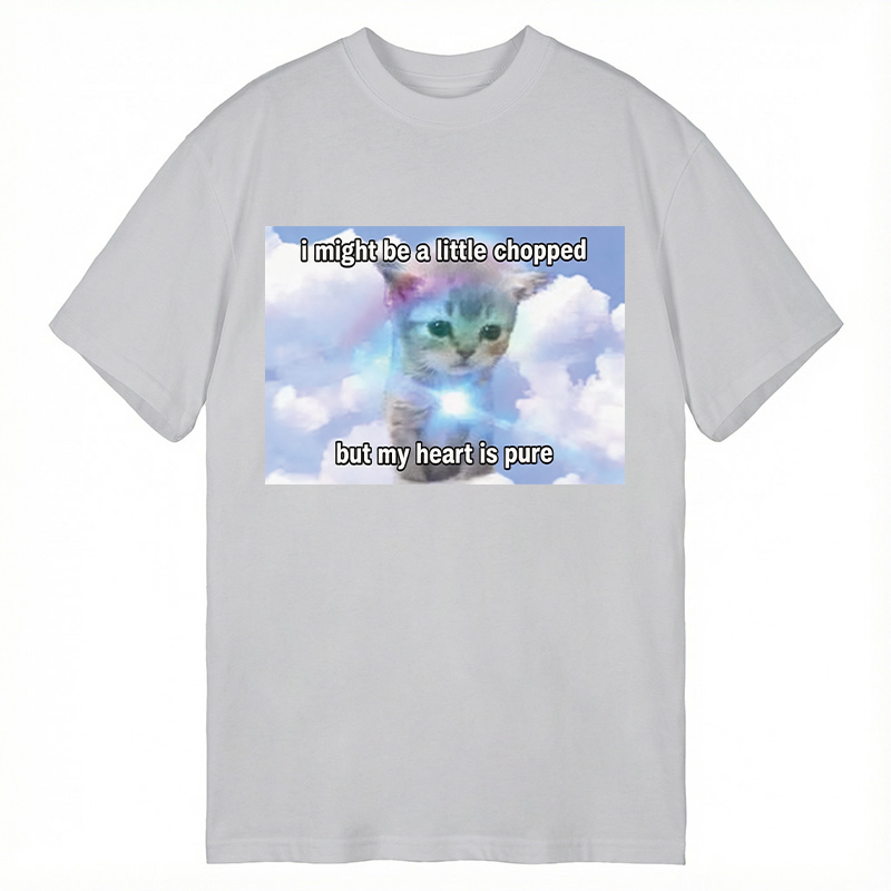 Modecanvas Pure Heart Cat Meme DTG Printing Classic T-Shirt-modecanvas
