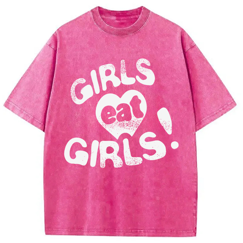 Modecanvas Girls Eat Girls DTG Printing Washed T-Shirt