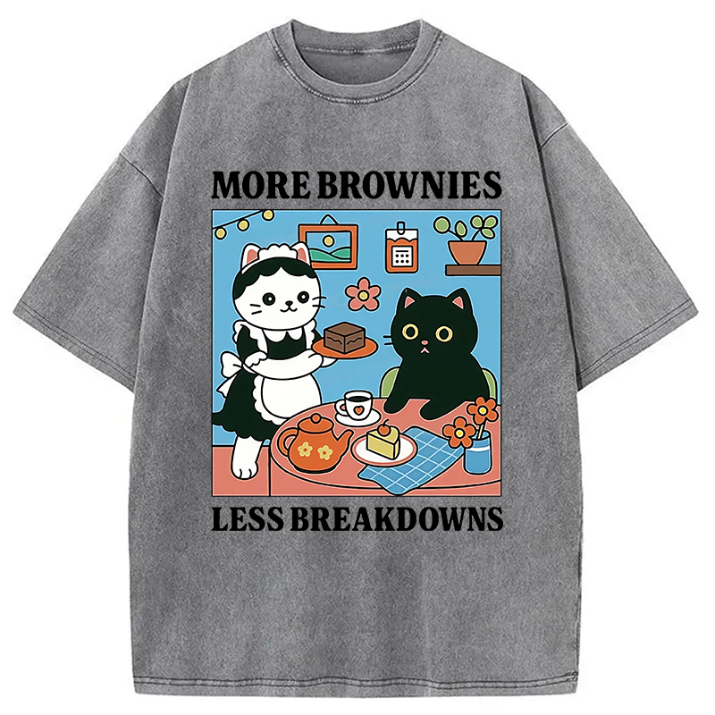 Modecanvas Cat Dessert Shop Washed T-Shirt