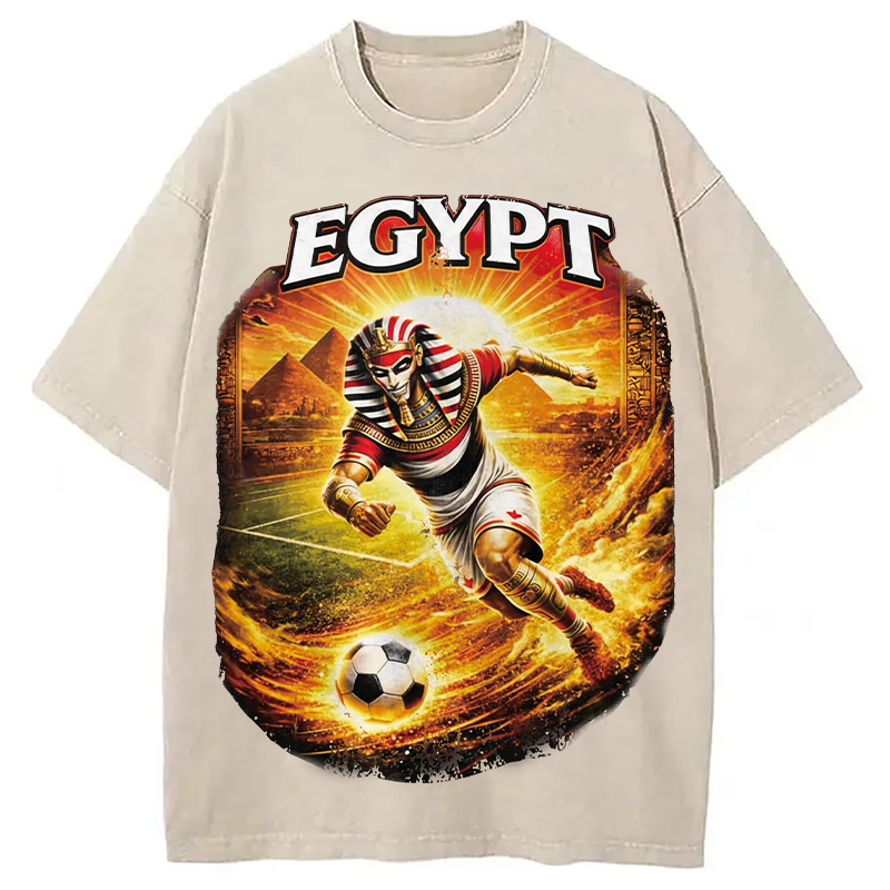 Modecanvas Egypt Soccer DTG Printing Washed T-Shirt