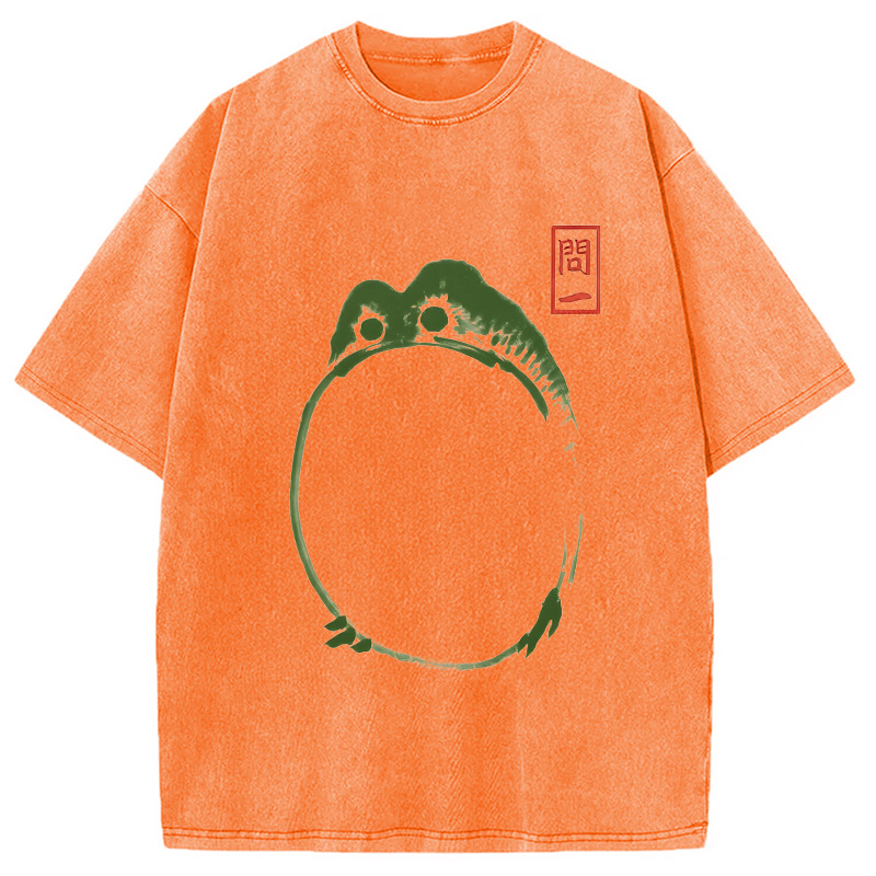 Modecanvas Big Belly Frog Washed T-Shirt