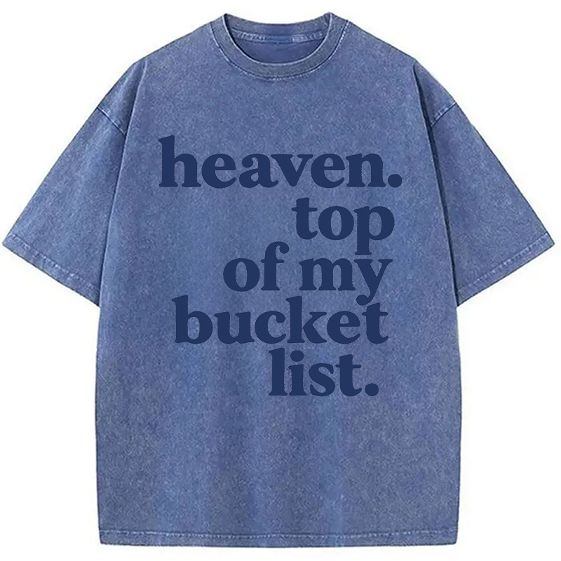 Modecanvas Heaven Bucket List DTG Printing Washed T-Shirt