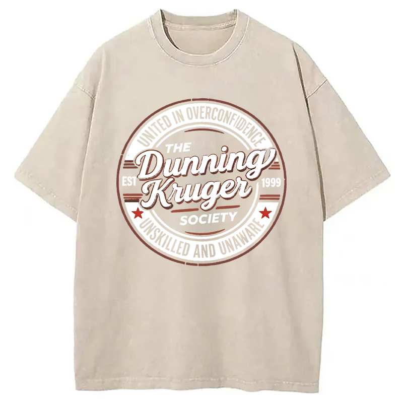 Modecanvas The Dunning-Kruger Society DTG Printing Washed T-Shirt