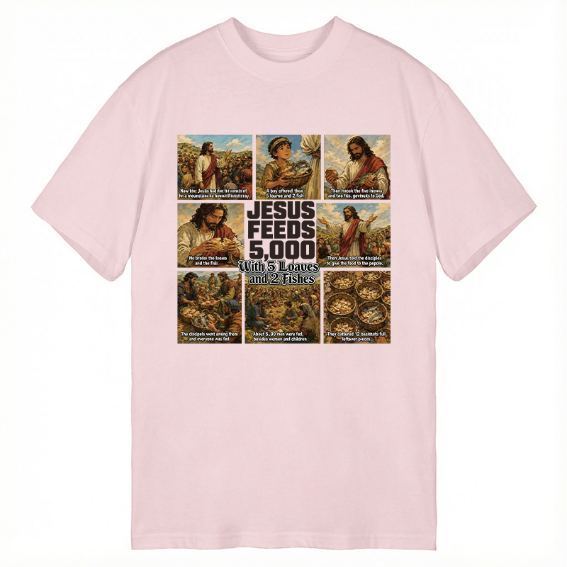 Modecanvas Jesus Feeds 5000 DTG Printing Classic T-Shirt-modecanvas