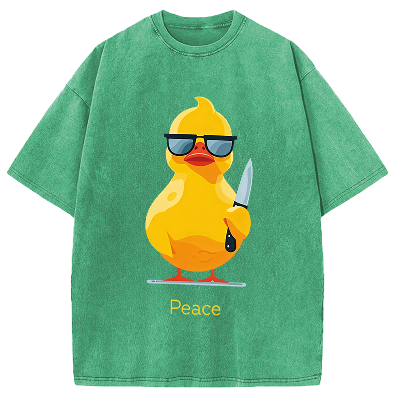 Modecanvas Peace Duck DTG Printing Washed T-Shirt