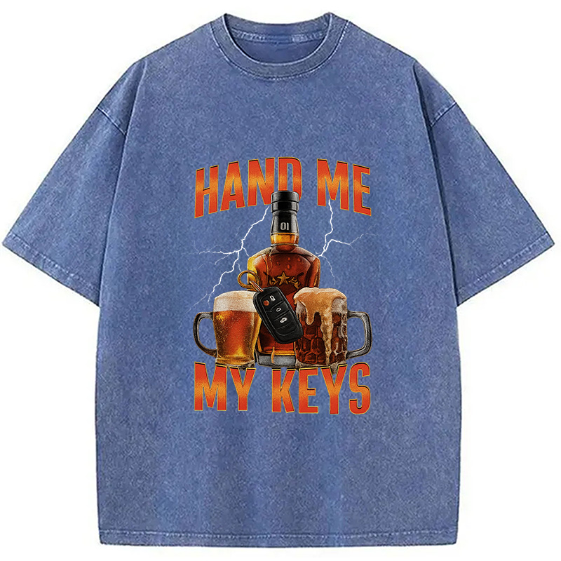 Modecanvas Hand Me The Keys Meme Washed T-Shirt