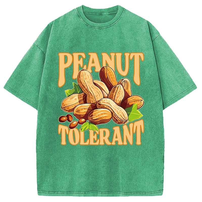 Modecanvas Peanut Tolerant Funny DTG Printing Washed T-Shirt