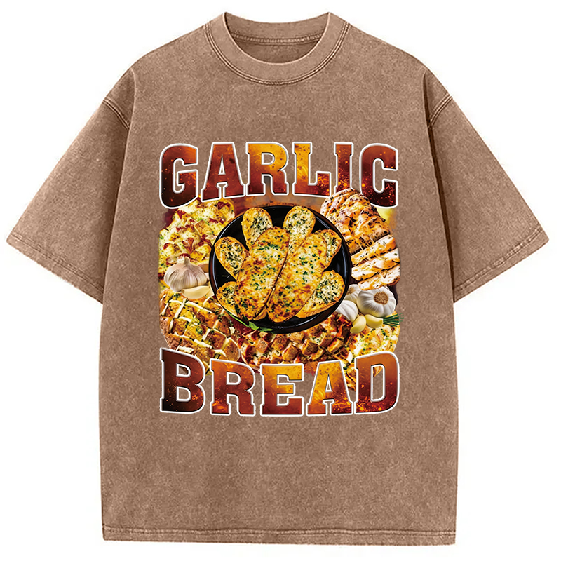 Modecanvas Garlic Bread DTG Printing Washed T-Shirt