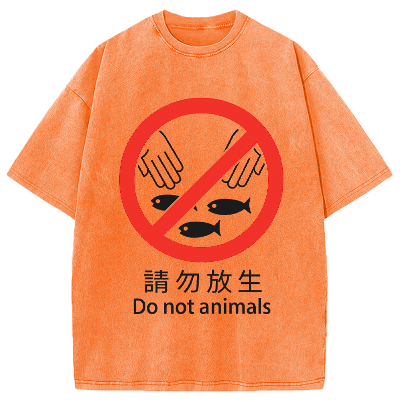 Modecanvas DO NOT ANIMALS Washed T-Shirt