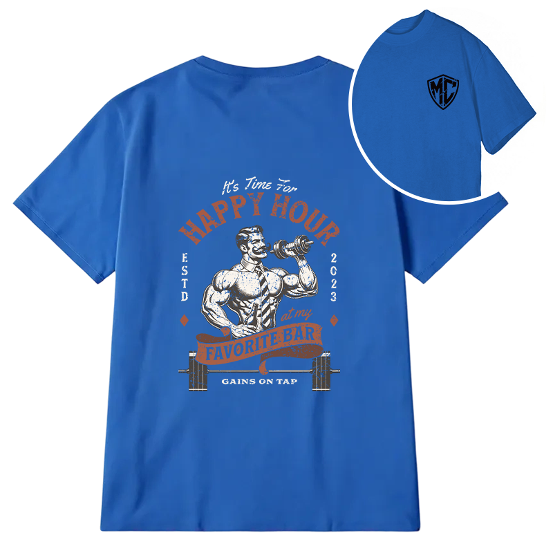 Modecanvas Happy Hour At The Gym Funny DTG Printing Back Classic T-Shirt