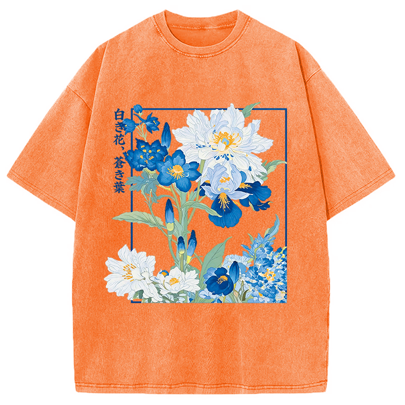 Modecanvas Blossoms Of The Firmament DTG Printing Washed T-Shirt