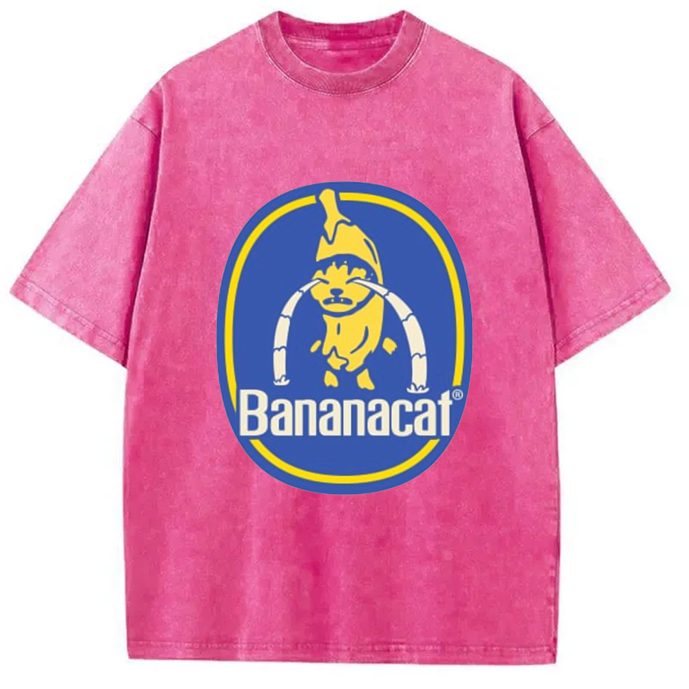 Modecanvas Sad Banana Cat Meme Washed T-Shirt