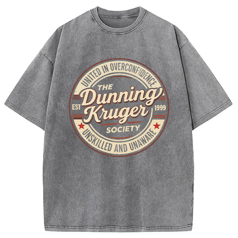 Modecanvas The Dunning-Kruger Society DTG Printing Washed T-Shirt