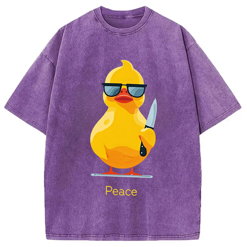 Modecanvas Peace Duck DTG Printing Washed T-Shirt